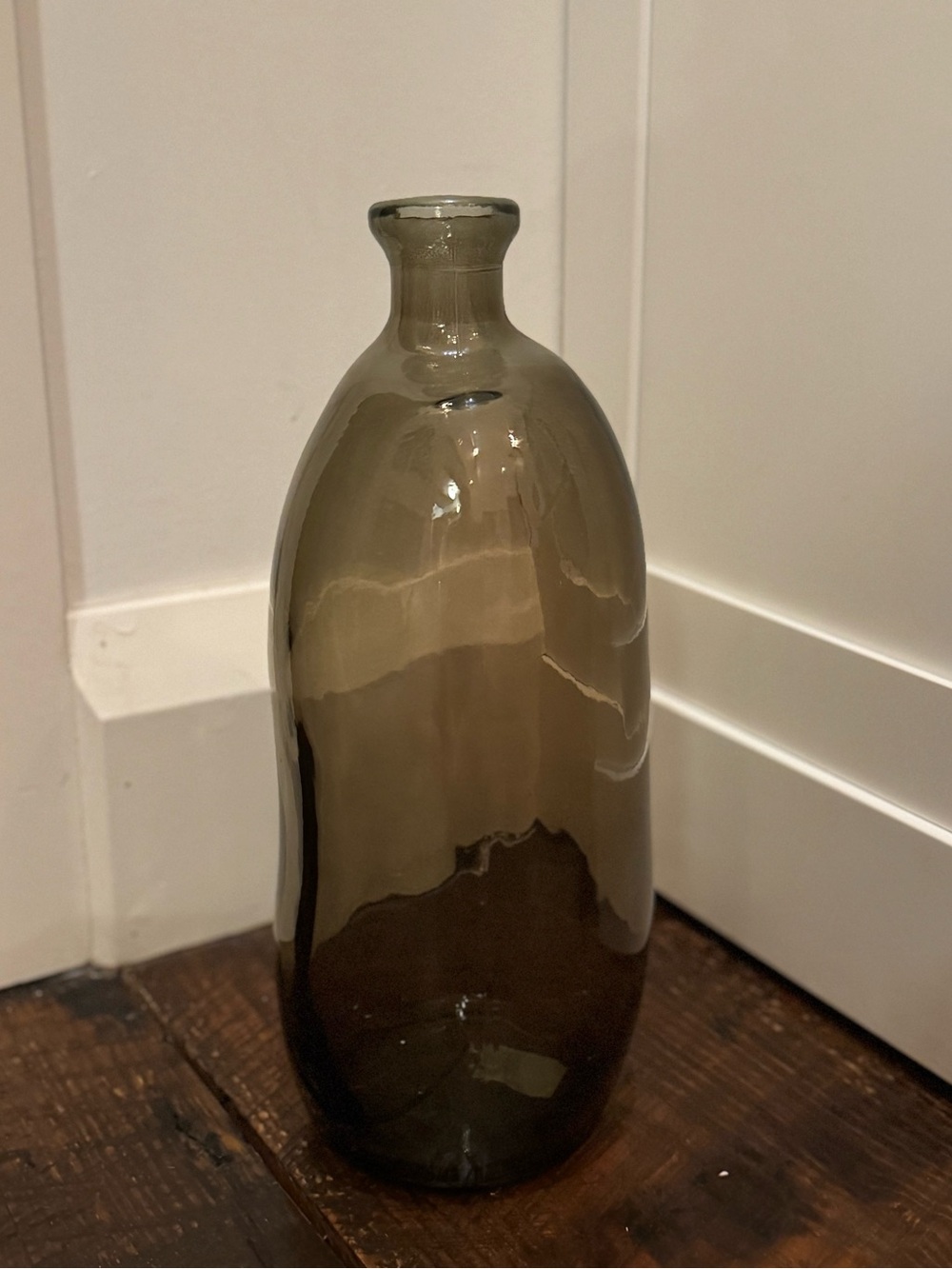 Made in Spain Large Brown Smoke Glass Bottle Vase 15” Hand Blown Style 🔥NEW🔥